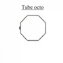 tube octogonal en coupe