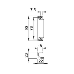 Poignée aileron pour porte fenêtre HOPPE leg642020