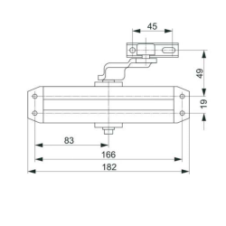 Ferme porte DC110 argent trenvac970