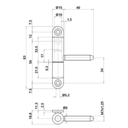 Gond à visser pour menuiserie PVC ø15 blanc  leg472773
